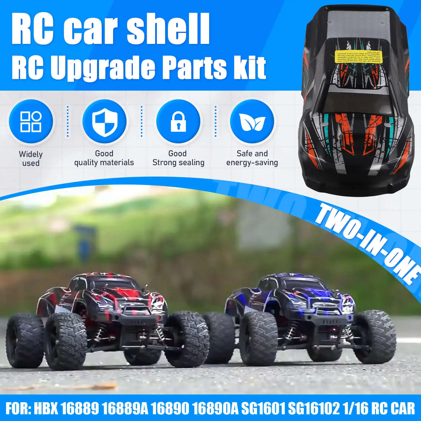 L79A HBX 16889 16889A 16890 16890A SG1601 SG1602 RC Car Body Shell and Sticker B004-INV 1/16 RC Car Parts Accessories A view 4