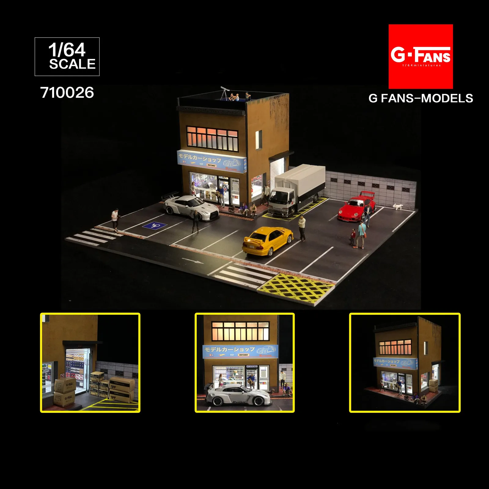 G-FANS Model 1:64 Model Shop Building Led Diorama