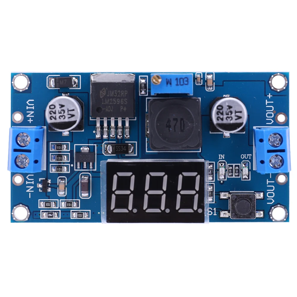 

LM2596 Variable Volt Regulator With Display Power Supply Module Input 25V-40V Output 1.25V-37V Volt Transformer High Efficiency