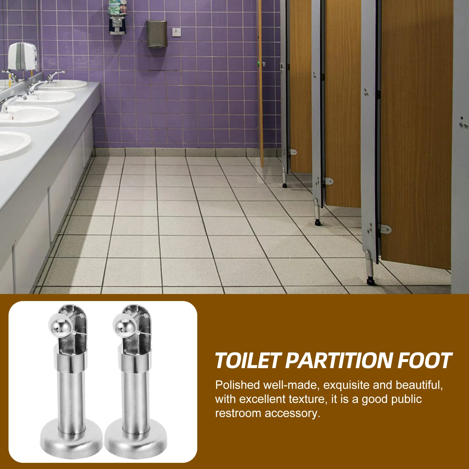 4 Stück Edelstahl-Toiletten-Trennfuß, starke Tragfähigkeit, Stützfuß für WC-Trennwand, Hardware-Zubehör