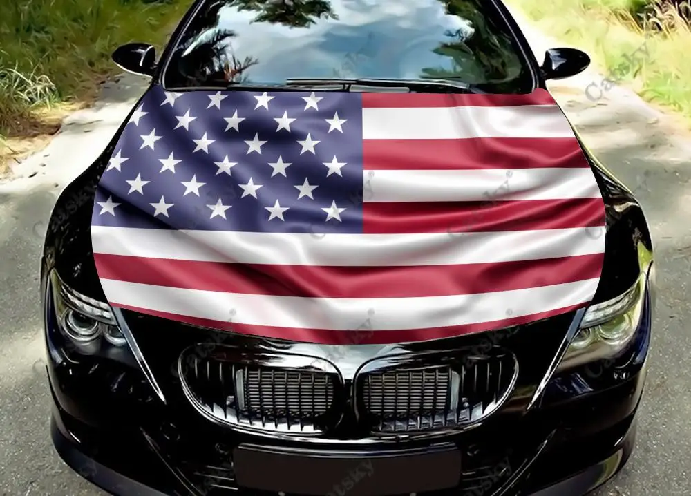 American flag Car Hood Decals Self Adhesive Paint Stickers Car SUV Wraps Truck Graphics Car Hood Vinyl Decals