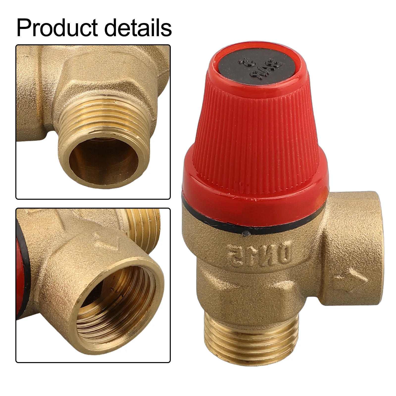 Easy to Use Brass Safety Valve Drain Relief Switch for Solar Water Heater Inner & Outer Wire Quick Installation