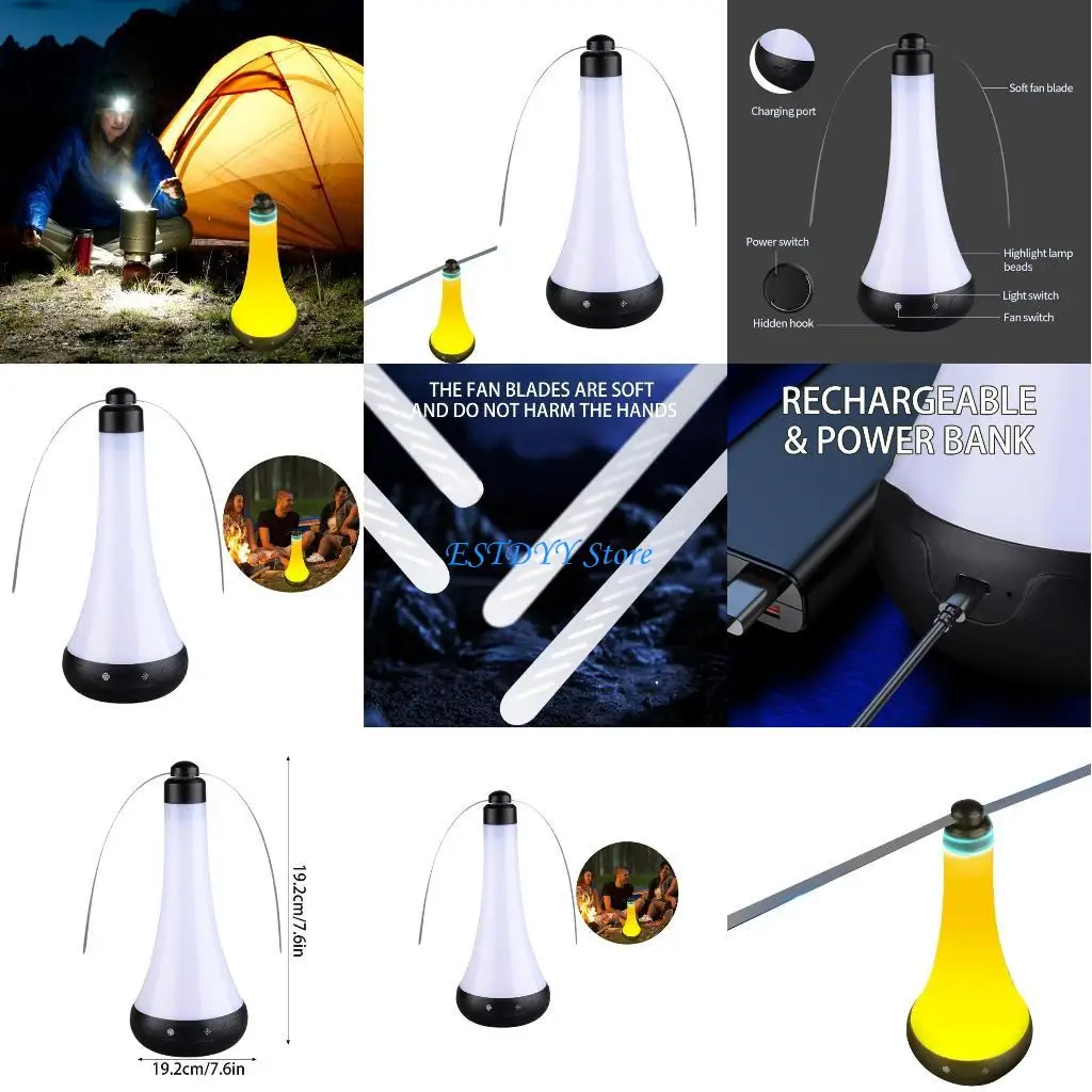 

G6DE LED Fly Fan Fly Fan for Tables, Fly with Soft Vanes Keep Flies Away