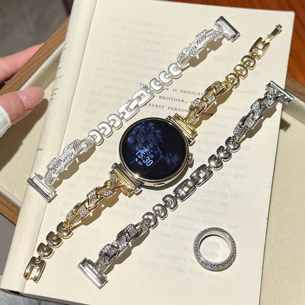 

Металлический ремешок-цепочка 18 мм, 20 мм, 22 мм для Huawei GT4 41 мм, женский браслет для Samsung Galaxy 7/5/6 44 мм 40 мм galaxy watch FE active 1/2