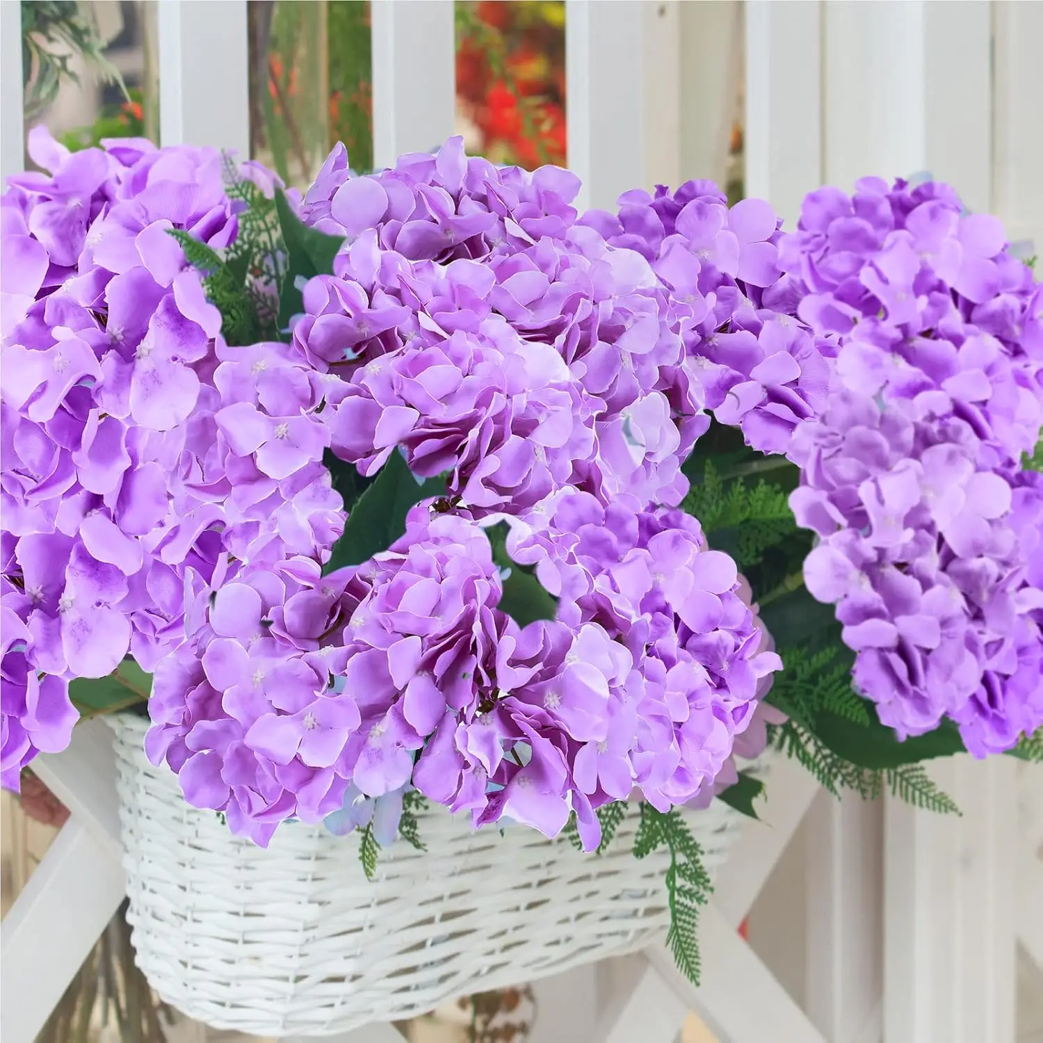 5/10 Stück Künstliche Blumen aus Seidenhortensien, Kombination für Garten, Hochzeit, Brautstrauß, Heimdekoration, Fest- und Partyzubehör – Detail 9