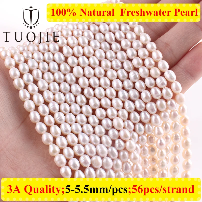 

Natural Freshwater Pearl Beads 5-5.5mm Rice Pearl Beads for Jewelry Making Bracelet Necklace Earring DIY Accessories As Gift