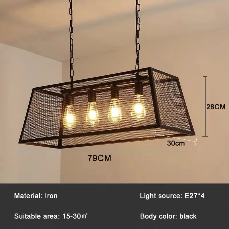 American style Industrial Chandelier Retro Loft Bar Restaurant Shop Internet Cafe Clothing Shop Iron Pendant Lamp Ceiling Lamp