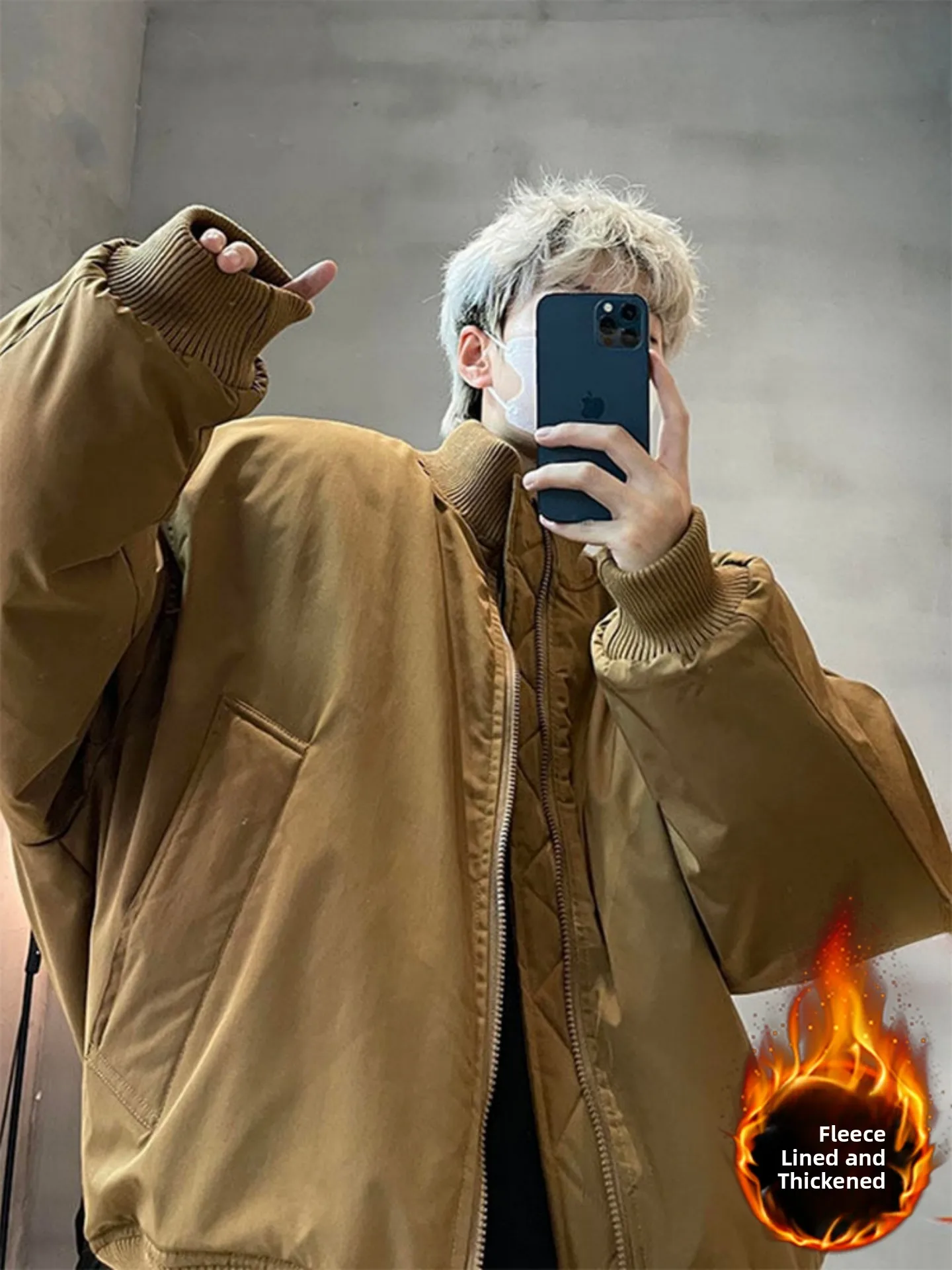 

Мужская зимняя куртка-бомбер с воротником-стойкой, утепленная хлопковым пухом, теплая, с длинными рукавами, на молнии, в уличном стиле