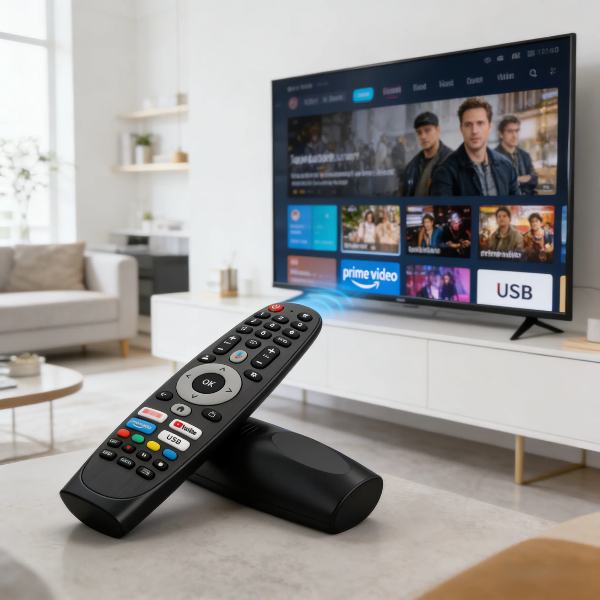 

RCKGNTVV007 Voice Remote Control For Caixun HYUNDAI RCA Blaupunkt FUEGO ALTUS Android Smart TV