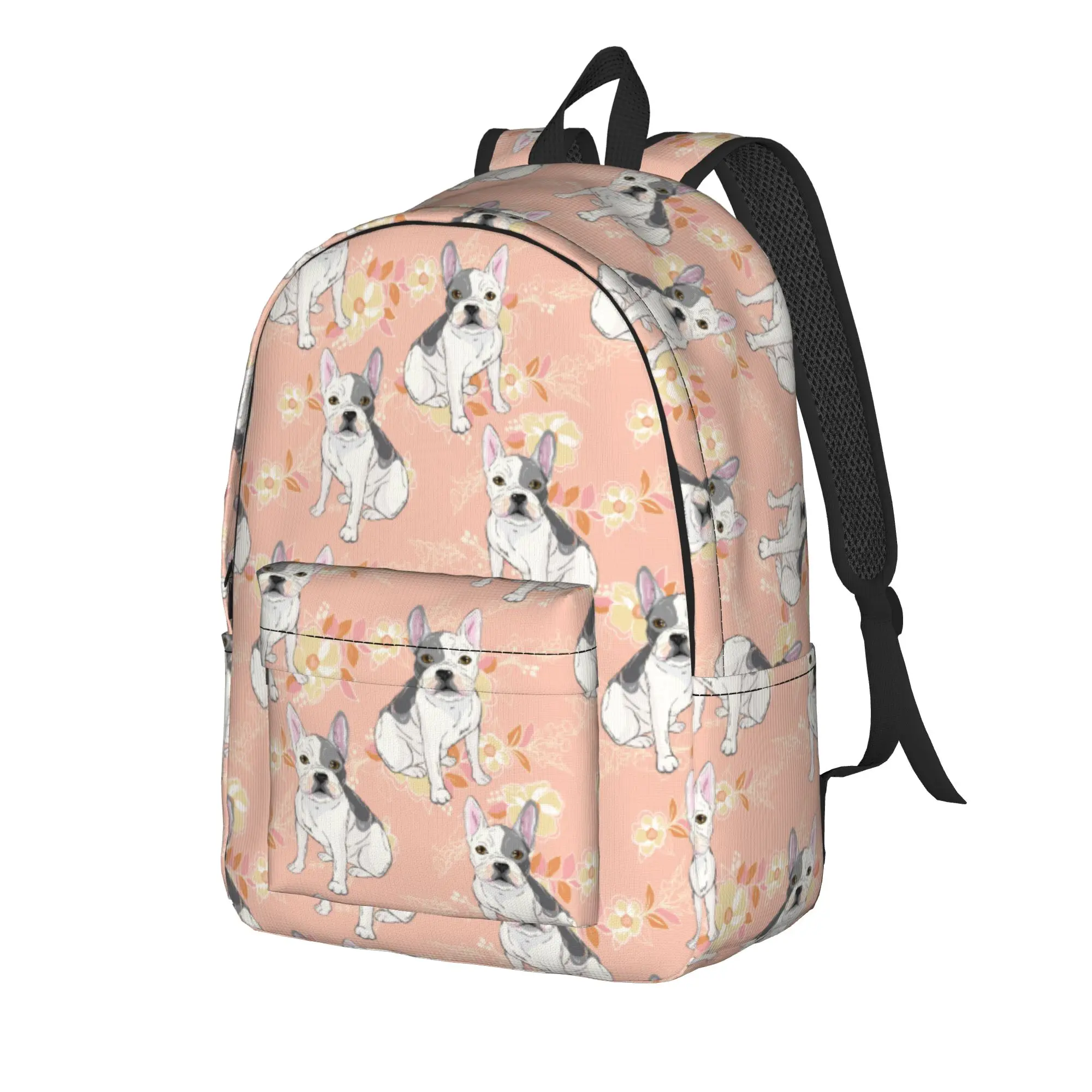 French Bulldog Dog Backpack for Men Women Fashion High School Business Daypack Animal Laptop Computer Canvas Bags Sports