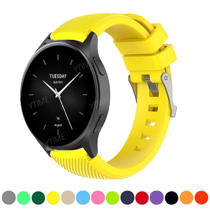 22mm Silicone Strap For Xiaomi MI Watch S1 Active/ Color 2 band bracelet Galaxy Watch 3 45mm / Mi watch S2 42MM 46MM Watch band