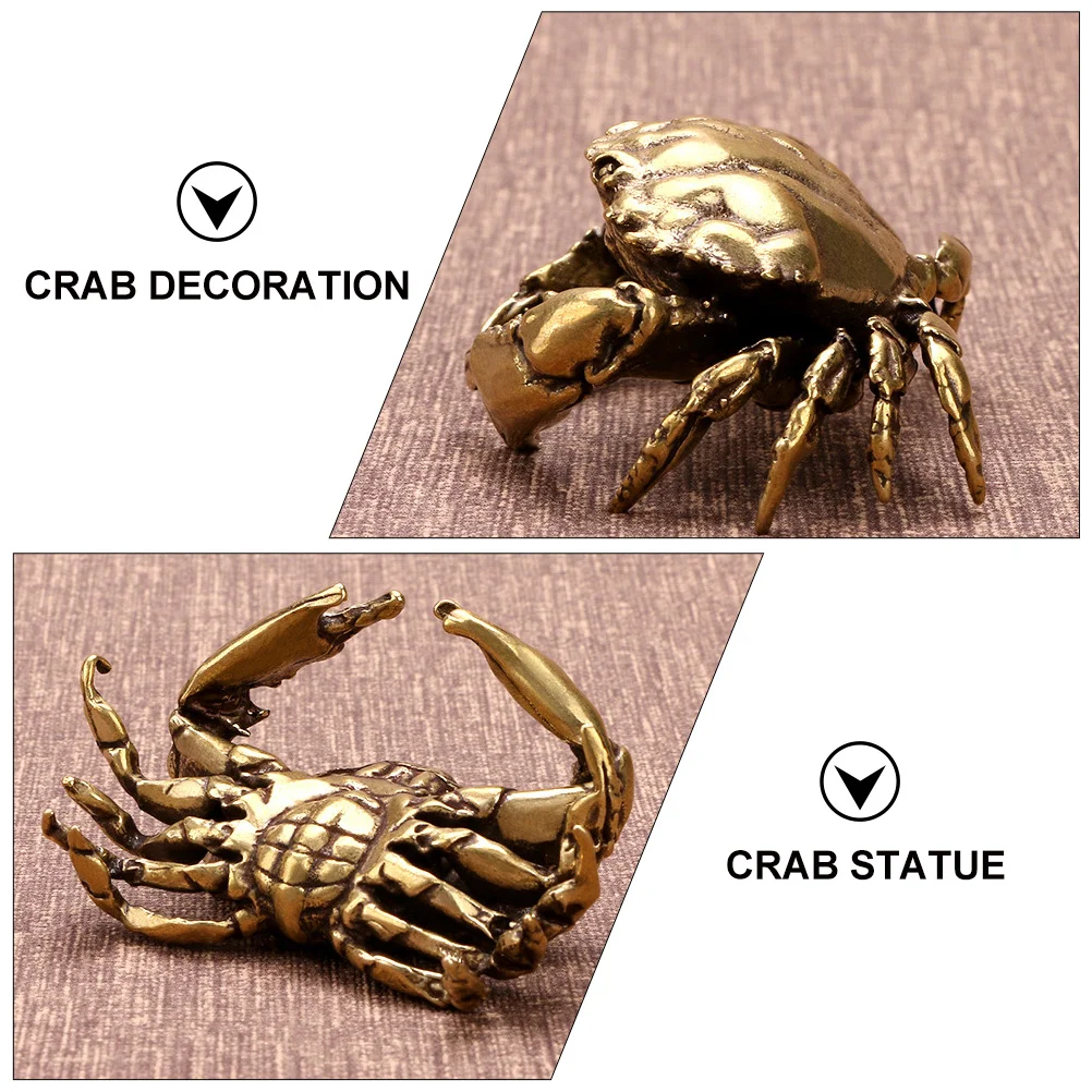 Table Crab Ornaments Child Man Outdoor Decor Sea Figurine Brass Animals Adornment Statue