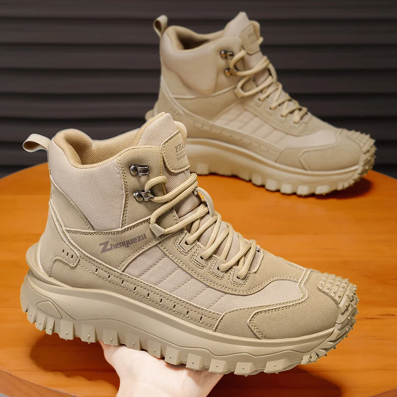 

New Men's High-Top Outdoor Boots, Anti-Slip Durable , Versatile Trendy , All Seasons