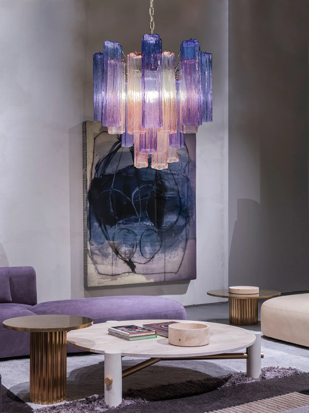 

Lavender Collection Murano Design 2025 Trendy LED Chandelier Lighting Hanging Lamps Lustre Para Sala Estar For Living Room