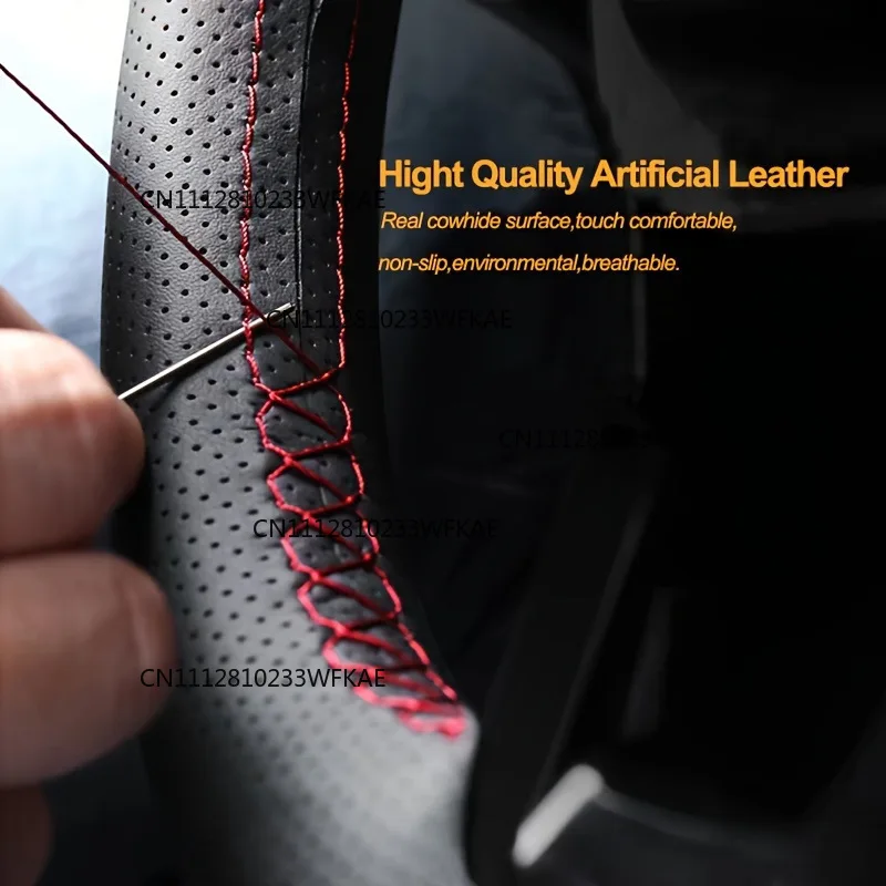 Microfiber handle cover Soft and slippery anti-four-season universal hand-sewn steering wheel handle cover