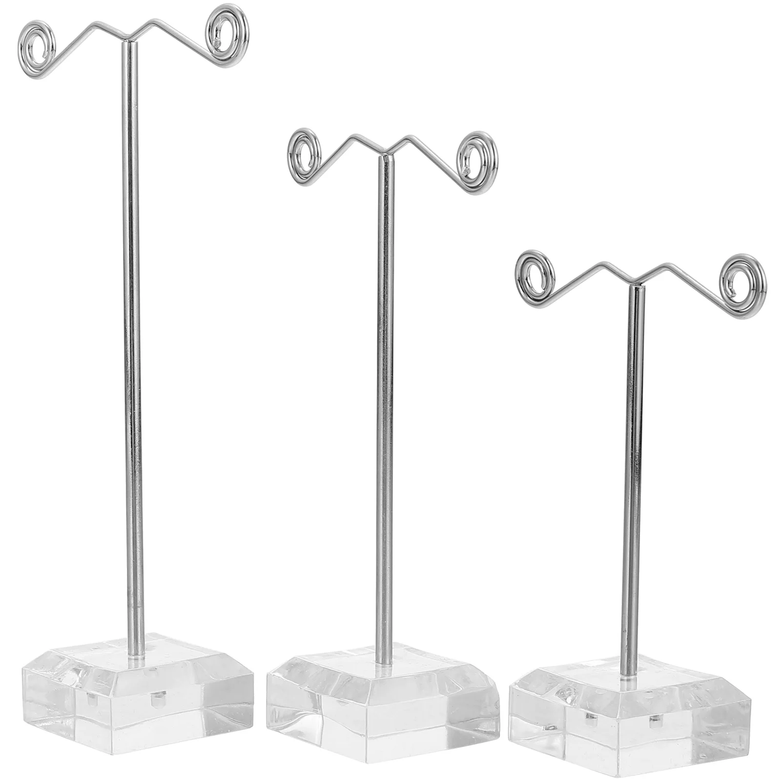 

3 Pcs Acrylic Earring St Jewelry Holder Desktop ganizer Display Rack for Studs Storage Show Box Necklace Bracelet