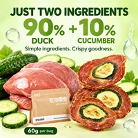 Duck Jerky Cucumber Chips Dog Treats, Crispy Meat Snacks, Slow Baked Training Rewards, Kibble Topper for Small Medium Large Dogs 4