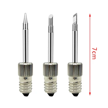 1 adet 70mm kaynak lehimleme uçları USB havya kafa yedek dişli lehimleme İpucu E10 arayüzü havya için uyar