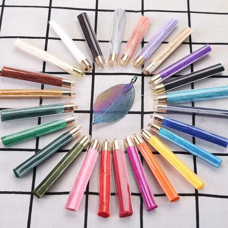 10pcs 6cm Long Small Metal Cap Tassel Pendant DIY Jewelry Curtain Garments Accessories DIY Crafts Gift Earring Handmade Material