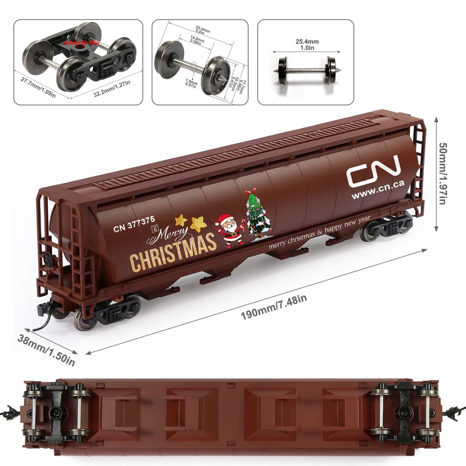 Evemodel Wagon HO Scale 1:87 4-Bay Covered Grain Hopper Car DIY Graffiti for Christmas Gift C8744