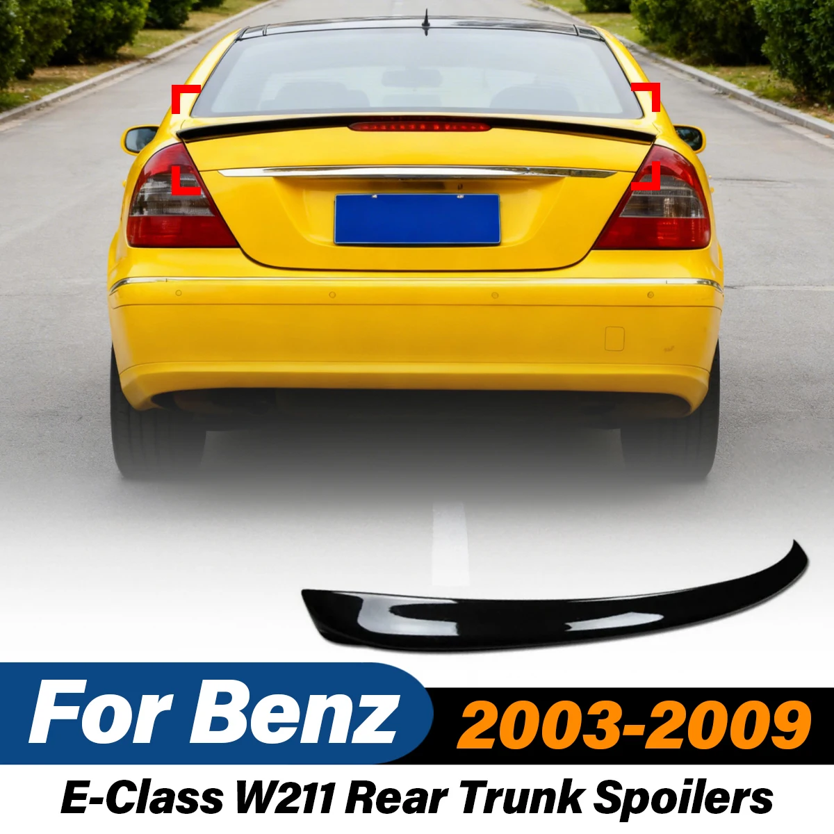 

Для Benz E-Class W211 2003 2004 2005 2006 2007 2008 2009 автомобильный ABS спортивный задний бампер спойлер Pure Splitter комплект модификации кузова