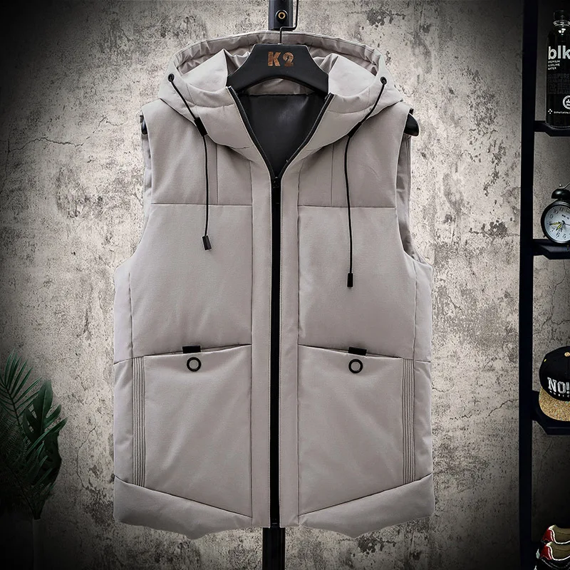 Winter New Men's Solid Color Thickened Warm Hooded Fashion Horse Clip