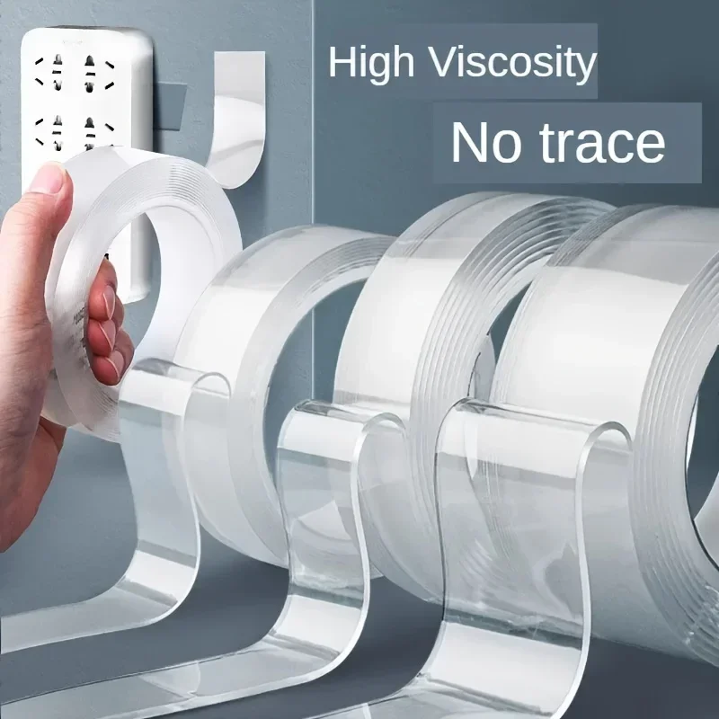 4PCS Reusable, and Removable Silicone Double-Sided Tapes - Strong, Traceless, and Washable Mounting Strips for Home, Office