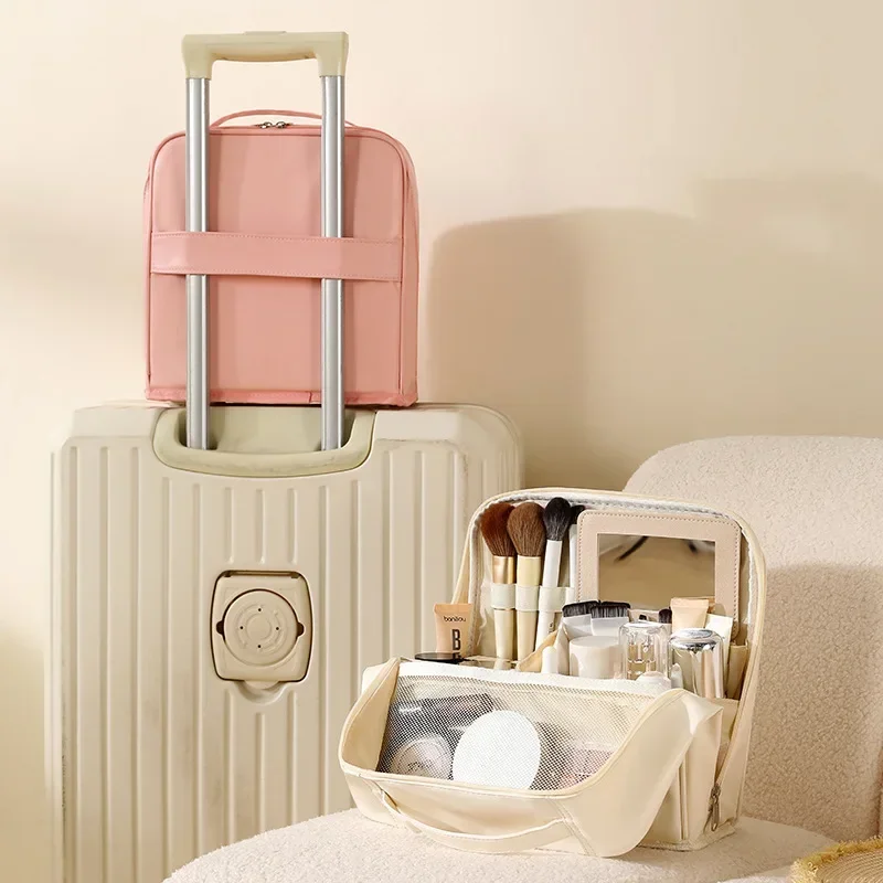 Vertical cosmetic bag portable hanging suitcase vertical cosmetic bag waterproof large capacity simple cosmetic bag