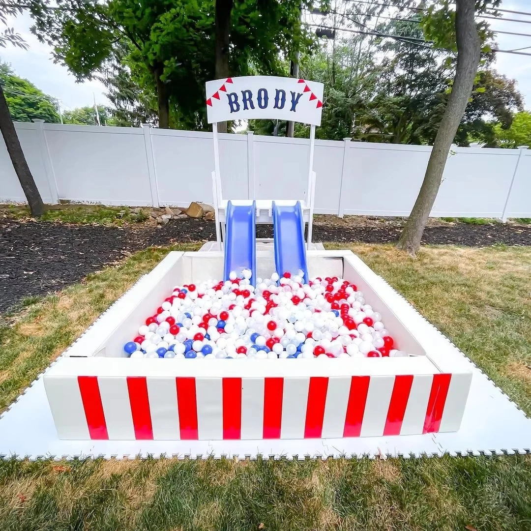 الأطفال الوردي لينة لعب الكرة بركة مجموعة التسلية التجارية في الأماكن المغلقة حفرة الكرة بركة في الهواء الطلق الكرة حفرة مع الشريحة