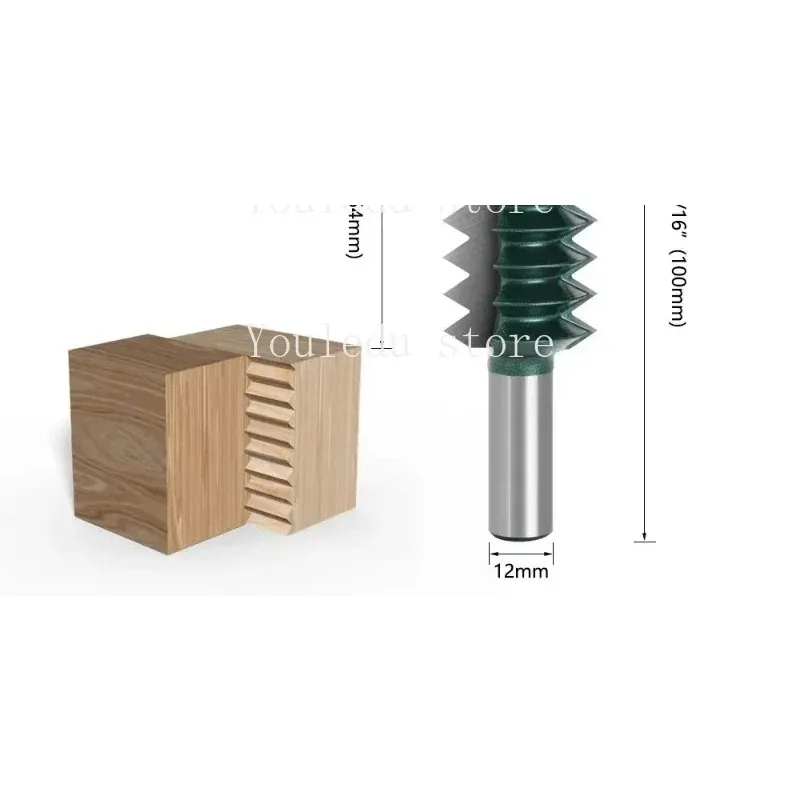 

12-handle multi-tooth tenon and woodworking milling cutter line knife slotting knife wavy splicing knife dark green