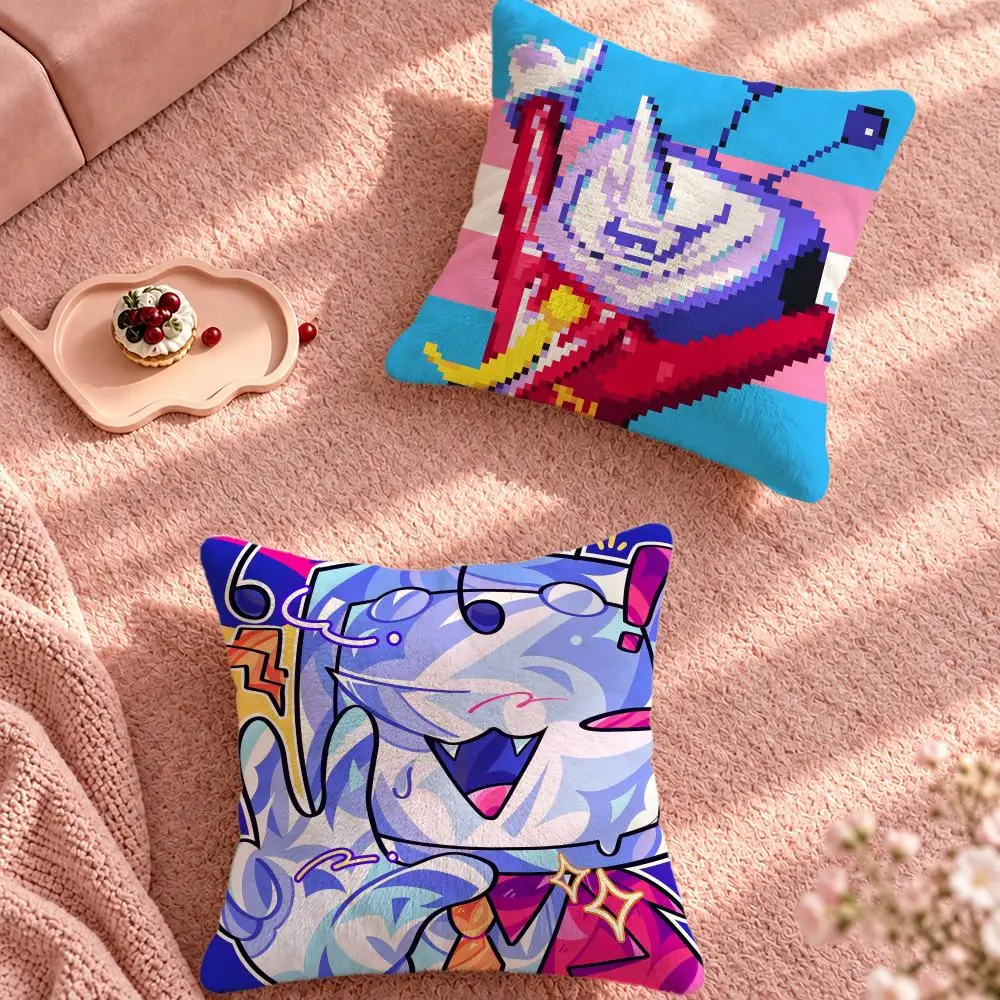 Game Deltarune TV Host Tenna Cushion Cover Cute Cartoon Throw Pillow Cover Soft Plush Cushion Cover Sofa Bedroom Home Decor