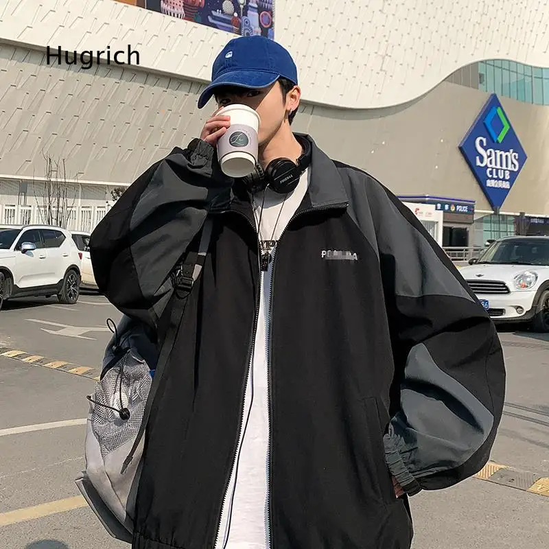 Men Loose Fit Hong Kong Style Jacket Trendy Versatile Casual Outer Top Comfortable Daily Wearing Coat For Multiple Occasions St