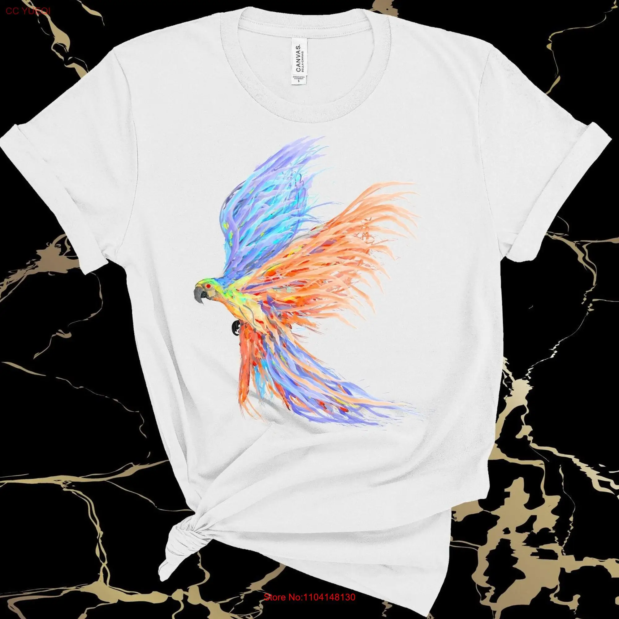 ParroT T Shirt Art Blue Red Bird Animal Nature Lovers long or short sleeves