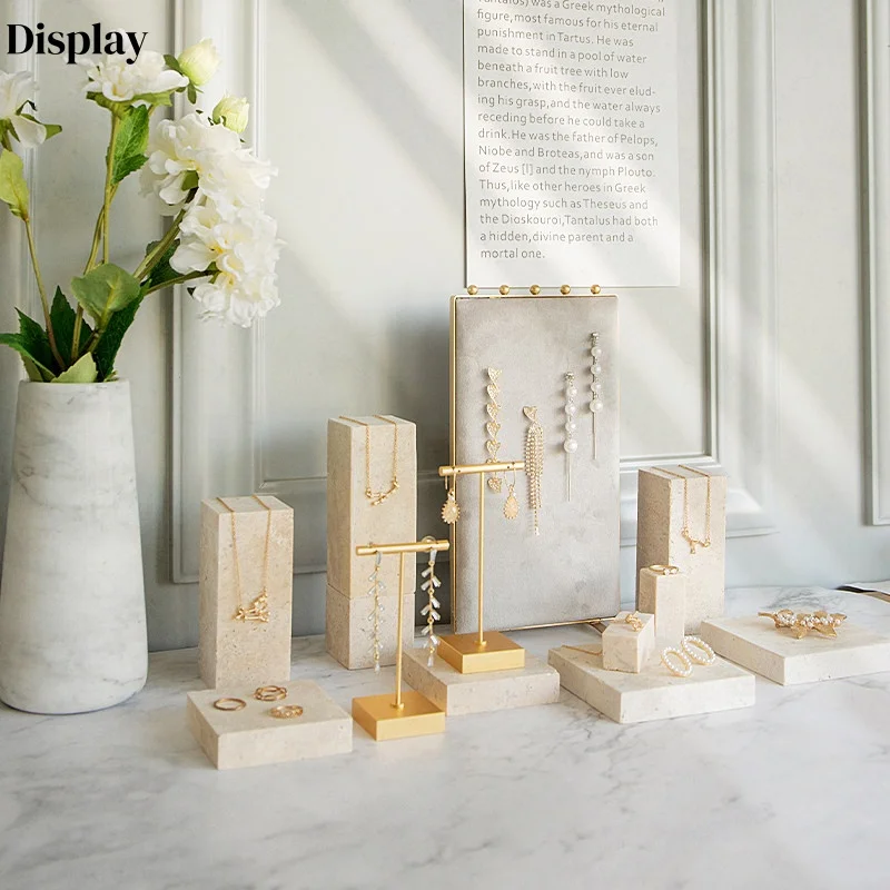 

Подставка для ювелирных изделий из натурального мрамора: для колье, серег, колец, демонстрационный стол, реквизит для ювелирных выставок