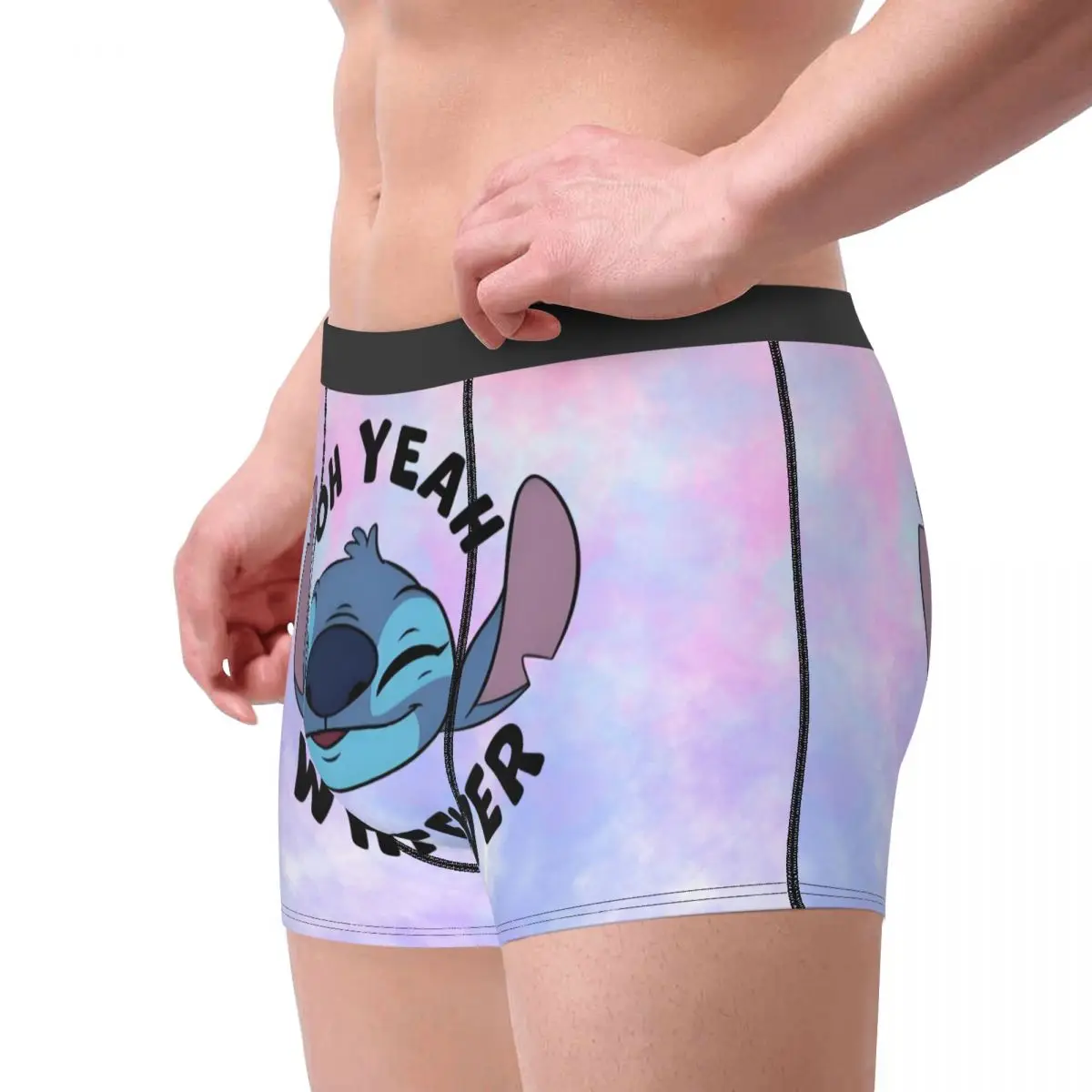 Stitch personalizzato Anime stampato intimo uomo traspirante Kawaii boxer slip pantaloncini mutandine mutande morbide per uomo