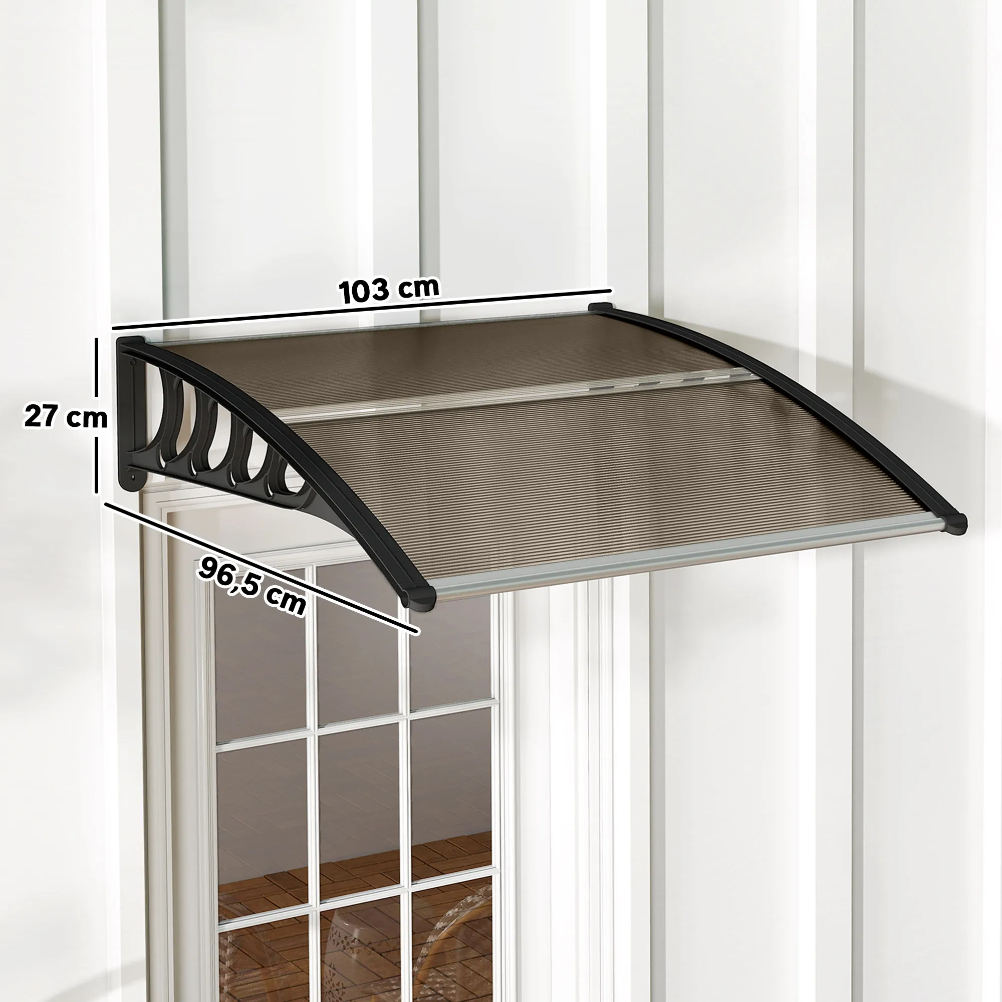 Outsunny Tejadillo de Protección Marquesina Exterior para Puertas