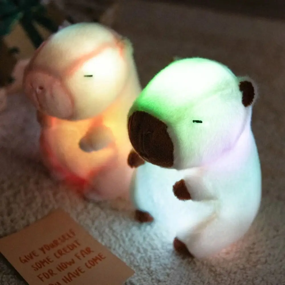 

Luminous Lighted Capybara Soft Light Comfortable To Touch LED Capybara Stuffed Animal Fluffy Texture Colorful Light