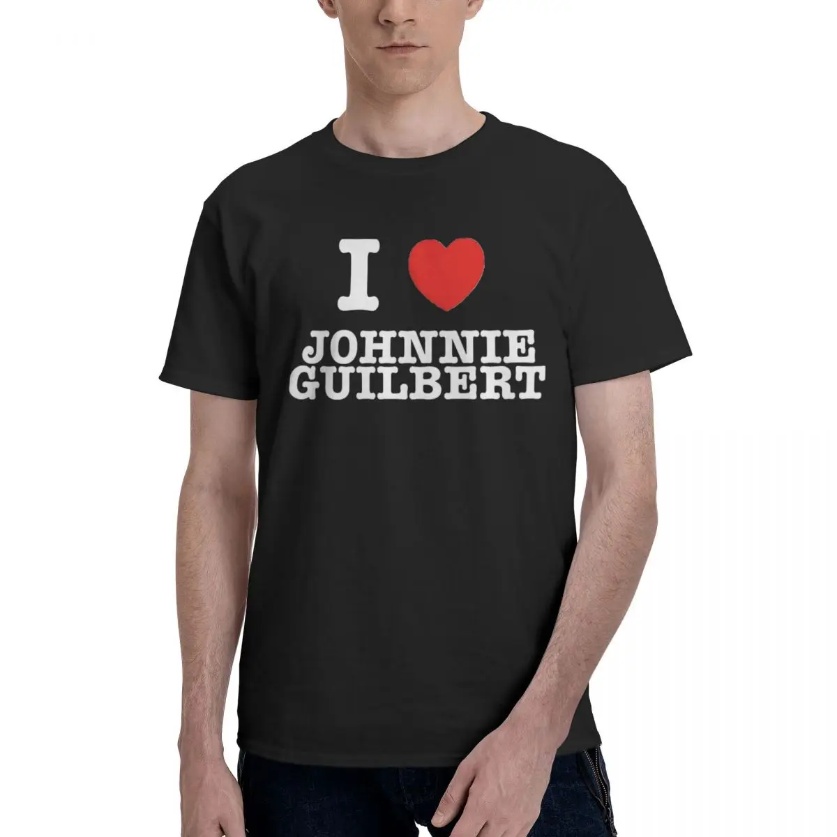 Men\'s T-Shirt I Heart Johnnie Guilbert Awesome 100% Cotton Tees Short Sleeve T Shirts Round Neck Clothes Plus Size