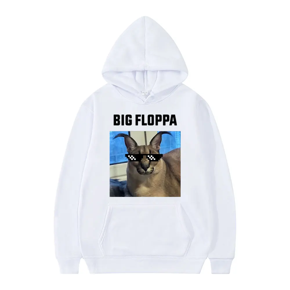 Funny Big Floppa Meme Cat Print Hoodies Men Women Long Sleeve Sweatshirt Casual Fashion Fleece Streetwear Loose Tracksuit Hoodie