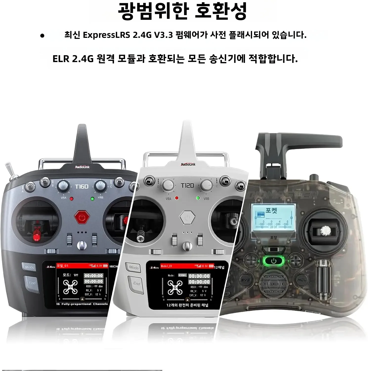 Radiolink ER16 ELRS 2.4G 16 Channel Receiver ExpressLRS V3.3 for High-frequency Long-range Module for Betaflight APM Firmware