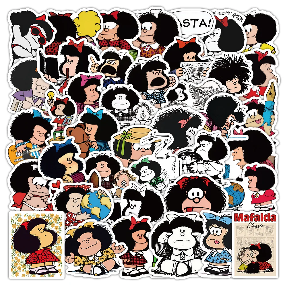 

50PCS Cartoon Mafalda Graffiti Stickers DIY Decoration Mobile Phone Case Notebook Water Cup Children's Toys Gift Stickers