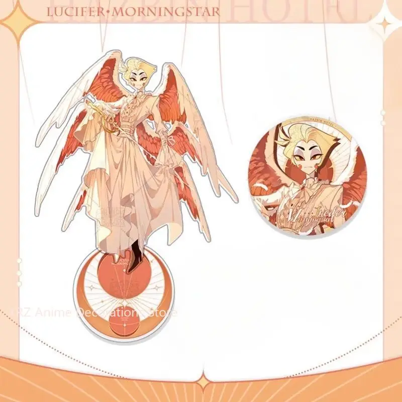 

Подставка для значков из акрила, коллекционная, по мотивам аниме «Hazbin Hotel», с персонажем Люцифером (Морнингстар), настольный декор, модель, подарок на день рождения