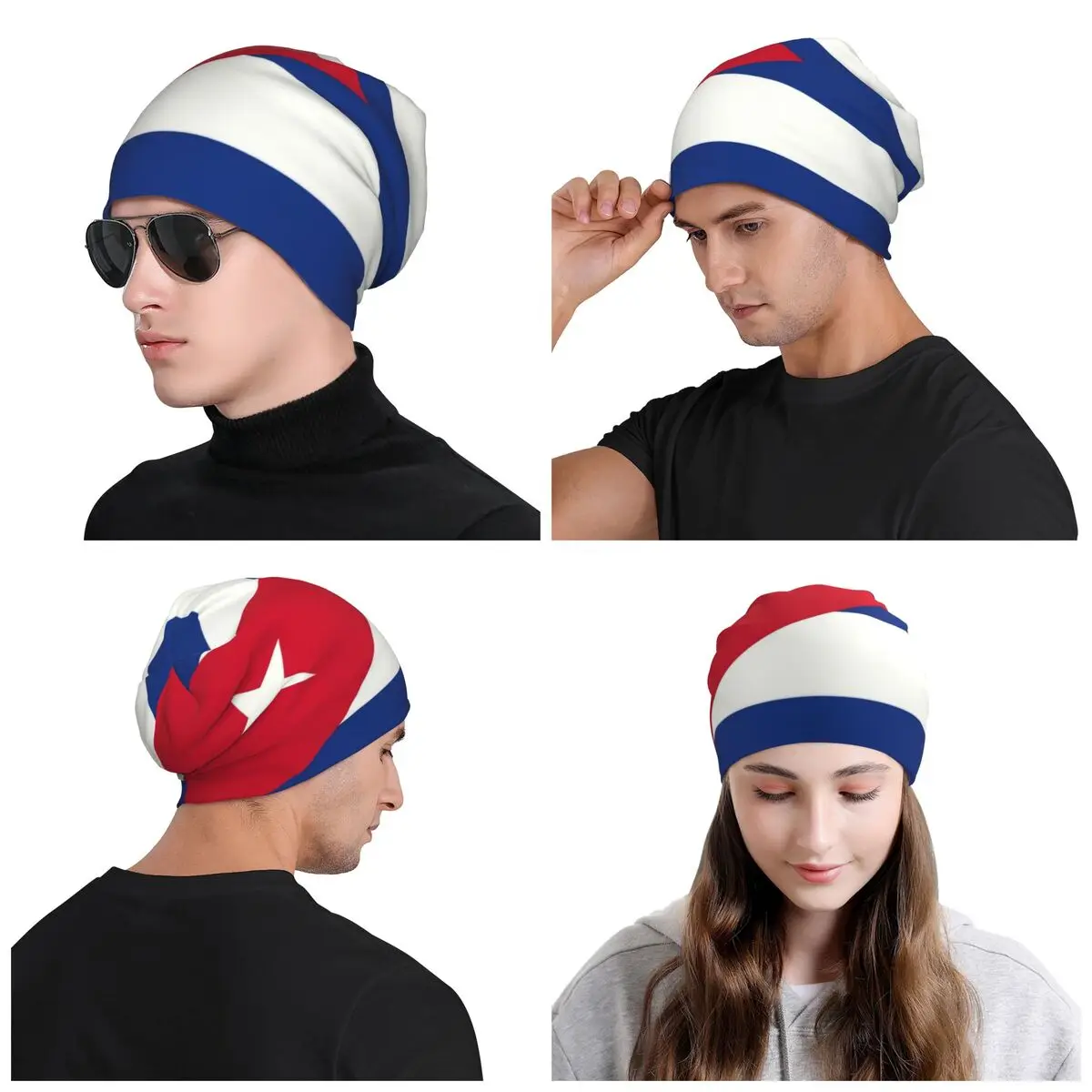 Cuba Cuban National Flag Skullies Beanies Caps Unisex Winter Warm Knitting Hat Hip Hop Adult Bonnet Hats Outdoor Ski Cap