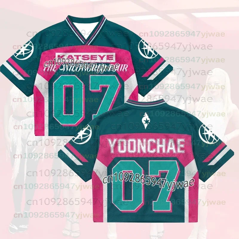 KATSEYE Konzert Unisex Jersey Locker Modische Streetwear Yoonchae Lara&Sophia Daniela Fans T-Shirt Sommer Herren Damen T-Shirts – Detail 8