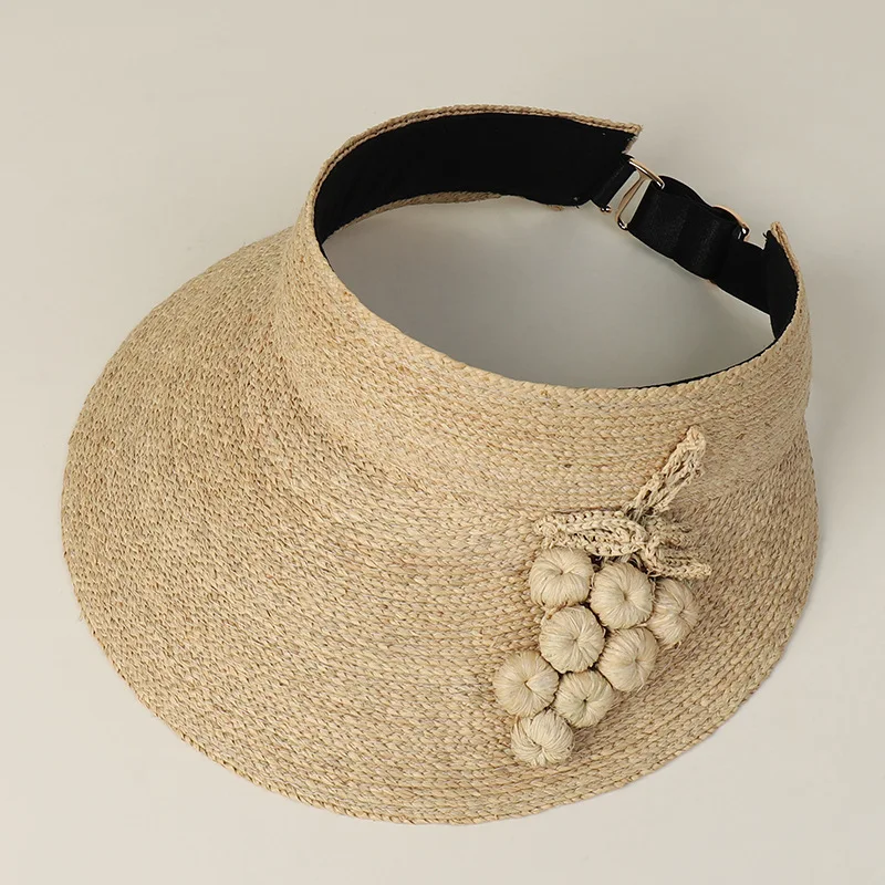 

Sun Hat Raffia Straw Cap Visor Women SummerUV Protection Wide Brim Breathable Beach Accessory For Outdoor Climb Luxurya