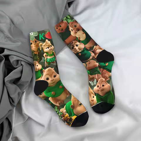 Alvin and the Chipmunk Socks Anti Skid Stockings Men's Soft Running Sports Socks Autumn Funny Printed Socks