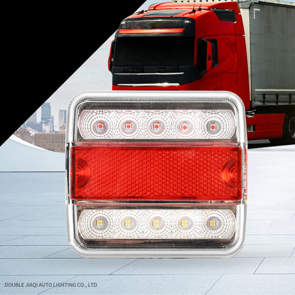 

2pcs LED 12V 24V Truck Car Trailer Towing Tail Light Rear Side Brake Stop Number Plate Reflector Indicator Lamp Lorry Caravan