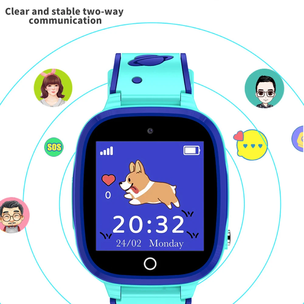 2024เด็กแบบใหม่สมาร์ทวอท์ชการแชทด้วยเสียง SOS โทร LBS กล้องกันน้ำได้สำหรับเด็กนักเรียนซิมการ์ดสมาร์ทวอทช์ของขวัญ