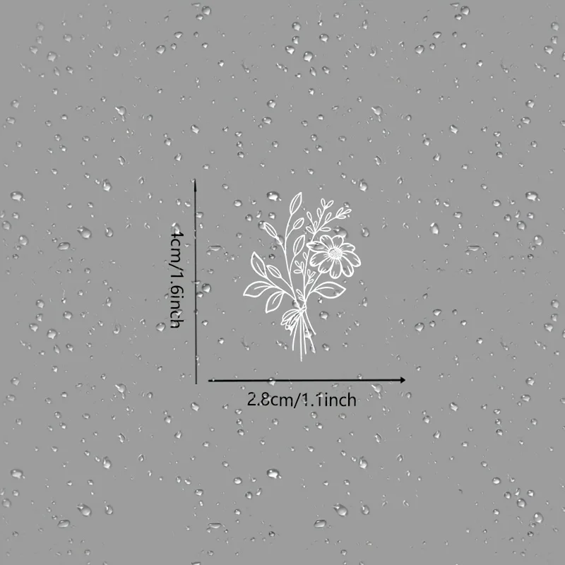2D Flat Minimalist Flower Car Sticker,Small Daisy Plant Vinyl Decal for Rearview Mirror Laptop Water Bottle Window, Holiday Gift