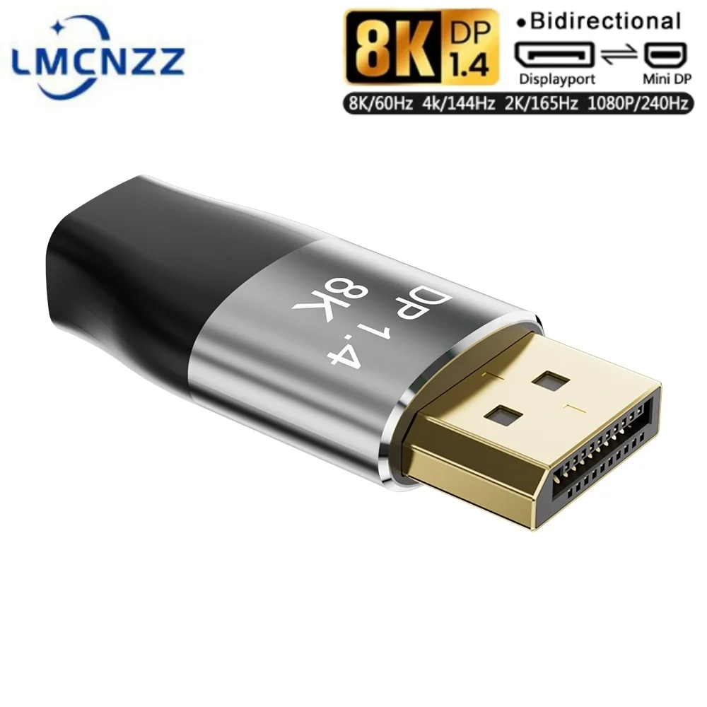 Bi-Directional DP to Mini DP Extender 8K@60Hz 4K@144Hz DP 1.4 HDMI Compatible Adapter HD Video For Laptop Computer Monitor